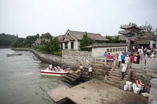 fotografia, materiale, libero il panorama, dipinga, fotografia di scorta,Horai Mizuki l'ancoraggio, ponte di pietra, Forze di acqua, barca, facendo il turista macchia