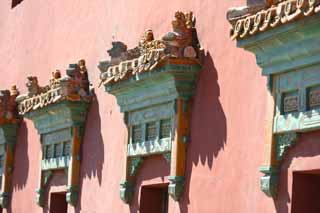 fotografia, material, livra, ajardine, imagine, proveja fotografia,XumiFushouTemple pintam com ruge posto, janela, Cinabrino, Green, Budismo tibetano