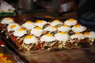 Foto, materiell, befreit, Landschaft, Bild, hat Foto auf Lager,Eine Einstellung des okonomiyaki, gebratenes Ei, Okonomiyaki, schn, Mayonnaise