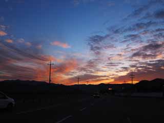 foto,tela,gratis,paisaje,fotografa,idea,El amanecer, Nubes rosado - rosado, Un cable elctrico, Camino, A comienzos de por la maana