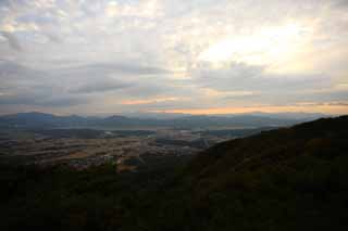 fotografia, materiale, libero il panorama, dipinga, fotografia di scorta,Gyeongju, campo di riso, nube, Alla buio, villaggio
