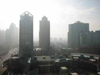 photo,material,free,landscape,picture,stock photo,Creative Commons,The Ura east, high-rise building, Smog, road, shopping center