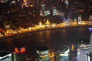 photo,material,free,landscape,picture,stock photo,Creative Commons,A night view of Shanghai, superb view, I light it up, band, skyscraper