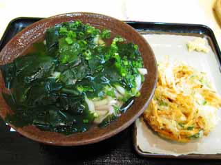 , , , , ,  .,Seaweed udon, Seaweed, Persimmon  frying, leek, Udon