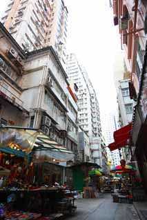 Foto, materieel, vrij, landschap, schilderstuk, bevoorraden foto,Volgens Hong Kong, Boodschappend doend stadsdeel, Signboard, Gebouw, 