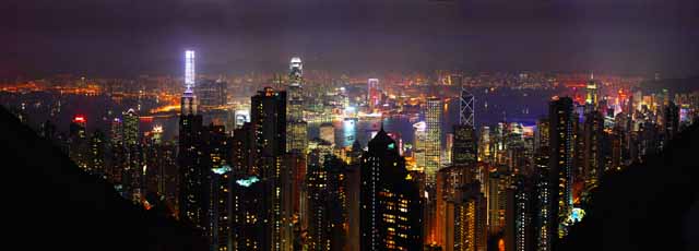 Foto, materieel, vrij, landschap, schilderstuk, bevoorraden foto,Een avond uitzicht van 1 miljoen dollars, Victoria piek, Mt. Taihei, Hong Kong Island, Negen draaken