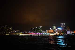 fotografia, materiale, libero il panorama, dipinga, fotografia di scorta,La vista serale di Hong Kong, grattacielo, costruendo, Neon, vista serale