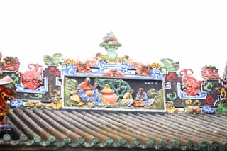 Foto, materieel, vrij, landschap, schilderstuk, bevoorraden foto,Chen Clan Temple, Chinese particuliere handenarbeiden gebouw, Baksteen beeldhouwkunst, Zuidelijk edel, Decoratie
