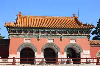 Foto, materieel, vrij, landschap, schilderstuk, bevoorraden foto,Zhao Mausoleum (Qing) Daibenimon, , , , 