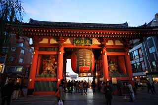 Foto, materieel, vrij, landschap, schilderstuk, bevoorraden foto,Kaminarimon poort van Sensoji tempel, , , , 