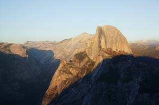 photo,material,free,landscape,picture,stock photo,Creative Commons,Half Dome in evening, At dark, Granite, forest, cliff