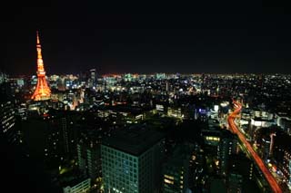 photo,material,free,landscape,picture,stock photo,Creative Commons,A night view from Roppongi, building, The Metropolitexpressway, night view, Dusk