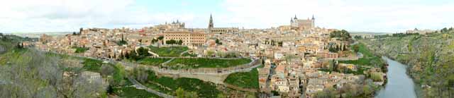 Foto, materieel, vrij, landschap, schilderstuk, bevoorraden foto,Een panoramisch uitzicht van Toledo., , , , 