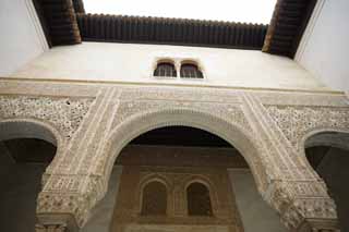 Foto, materieel, vrij, landschap, schilderstuk, bevoorraden foto,Alhambra vrouwelijke earl binnenplaats, , , , 