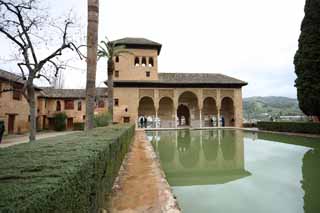 Foto, materieel, vrij, landschap, schilderstuk, bevoorraden foto,De toren van de Alhambra lady, , , , 