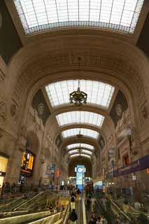 Foto, materieel, vrij, landschap, schilderstuk, bevoorraden foto,Het Centraal Station van Milaan., , , , 