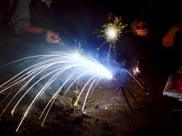 photo,material,free,landscape,picture,stock photo,Creative Commons,Fireworks, firework, in hand, trace of light, 