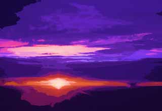 illust, materiale, libero panorama, ritratto dipinto, matita di colore disegna a pastello, disegnando,Un tramonto di cremisi, Cremisi, Rosso, Il sole di setting, Il sole