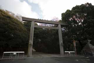 Foto, materieel, vrij, landschap, schilderstuk, bevoorraden foto,Atsuta-jingu Heiligdom torii, Shinto heiligdom, Torii, De poort, Godsdienst