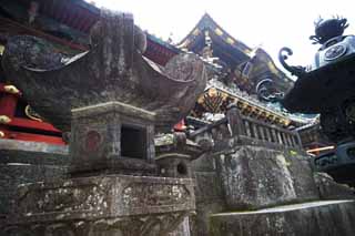 photo,material,free,landscape,picture,stock photo,Creative Commons,A stone lantern basket of Tosho-gu Shrine, stone lantern basket, world heritage, , 