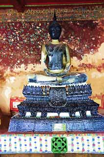 illust, matire, libre, paysage, image, le tableau, crayon de la couleur, colorie, en tirant,Une image de Wat Suthat, temple, Image bouddhiste, couloir, Bangkok