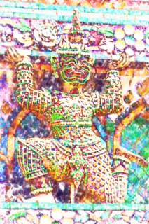 illust, materiale, libero panorama, ritratto dipinto, matita di colore disegna a pastello, disegnando,Un'immagine di Tempio di Dawn, tempio, Immagine buddista, tegola, Bangkok