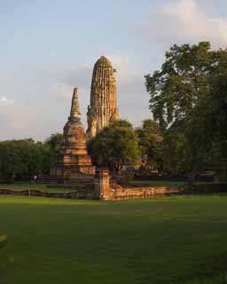 Foto, materiell, befreit, Landschaft, Bild, hat Foto auf Lager,Wat Phraram, Das kulturelle Erbe von Welt, Buddhismus, Pagode, Ayutthaya-berreste