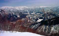 photo, la matire, libre, amnage, dcrivez, photo de la rserve,Vue panoramique d'Echigo Yuzawa, neige, montagne, arbre, 