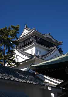 fotografia, materiale, libero il panorama, dipinga, fotografia di scorta,Okazaki arrocca, castello, tetto, Ieyasu Tokugawa, La storia