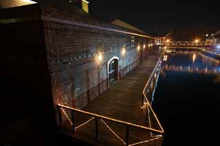 photo,material,free,landscape,picture,stock photo,Creative Commons,The night of a red brick warehouse, red brick, warehouse, The history, port