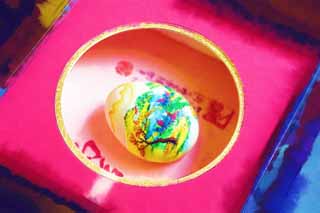 illust, materiale, libero panorama, ritratto dipinto, matita di colore disegna a pastello, disegnando,Un uovo di ritratto, decorazione, Cinese disegna, Un uovo, dipinga uovo