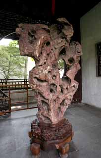 photo, la matire, libre, amnage, dcrivez, photo de la rserve,Un calcaire dform de Zhuozhengyuan, pierre, , patrimoine de l'humanit, jardin