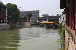 fotografia, materiale, libero il panorama, dipinga, fotografia di scorta,Un canale di Suzhou, nave, canale, riva, luogo che costruisce