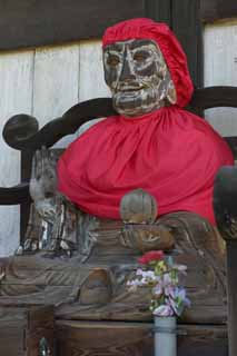 fotografia, material, livra, ajardine, imagine, proveja fotografia,Uma esttua de madeira antes do Templo de Todai-ji Hall do Grande Buda, esttua de madeira, Uma imagem auxiliar de esttua budista, Budismo, Imagem budista
