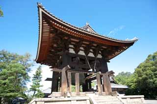 fotografia, material, livra, ajardine, imagine, proveja fotografia,Todai-ji Templo sino torre, edifcio de madeira, O Shogen era ano, sino de templo, torre de sino