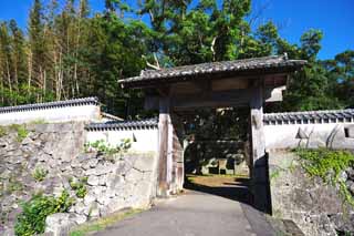 Foto, materieel, vrij, landschap, schilderstuk, bevoorraden foto,Fukue Kasteel kasteel poort, Ishigaki, Kasteel poort, Deur, Muur