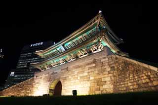 fotografia, materiale, libero il panorama, dipinga, fotografia di scorta,Namdaemun, cancello di castello, Namdaemun, , Han arrocca