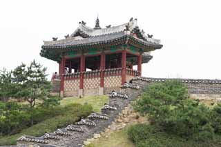fotografia, materiale, libero il panorama, dipinga, fotografia di scorta,BangWhaSuRyuJung, castello, torre di angolo, mattone, muro di castello