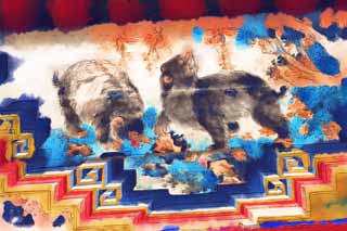 illustration,material,free,landscape,picture,painting,color pencil,crayon,drawing,Yang's painting Summer Palace, Bear, BEAR, Ink Paintings, Decoration
