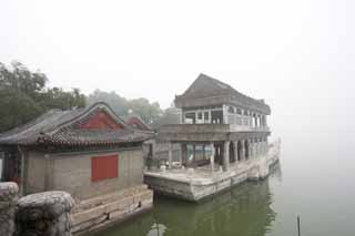 Foto, materiell, befreit, Landschaft, Bild, hat Foto auf Lager,Sommerpalast der Qing-Yan Fang, Schiff, Kniglich, Das Bauen von Wasser, 