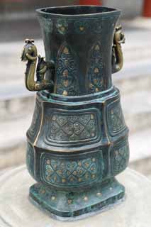 photo,material,free,landscape,picture,stock photo,Creative Commons,Summer Palace bottle, Bronze, , Thanks System, Container