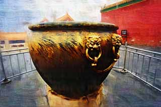 illustration,material,free,landscape,picture,painting,color pencil,crayon,drawing,Forbidden City, , , Palace, Cobblestone