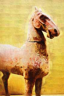 illustration,material,free,landscape,picture,painting,color pencil,crayon,drawing,Pottery Horse, Ancient China, Terra Cotta Warriors, Horse statues, Pottery