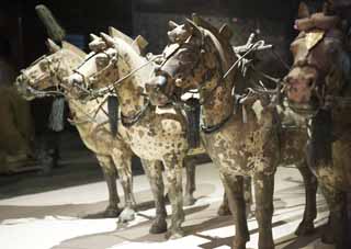 fotografia, material, livra, ajardine, imagine, proveja fotografia,Bronze Chariot e Cavalos no Mausolu do Primeiro Imperador Qin, Cobre puxado a cavalo, Pessoas antigas, Tumba, Herana mundial