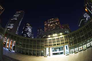 photo, la matire, libre, amnage, dcrivez, photo de la rserve,Shinjuku de nuit, Tour, Subcenter, Tokyo gouvernement mtropolitain, Construire