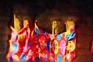 illust, material, livram, paisagem, quadro, pintura, lpis de cor, creiom, puxando,Guardian deidade das crianas, Herana mundial, Budismo, Imagem budista, Muromachi Shogunate