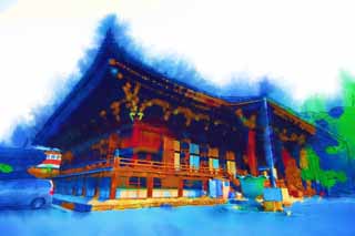 illustration,material,free,landscape,picture,painting,color pencil,crayon,drawing,Chionin Institute of Buddhist temple, Buddhism, HOUNEN, Buddhist vocational, Zen temple