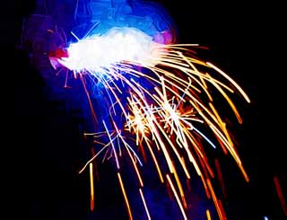 illustration,material,free,landscape,picture,painting,color pencil,crayon,drawing,The ray of light of fireworks, Fireworks, Gunpowder, Play, toy