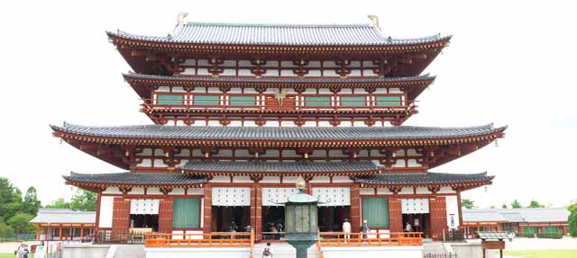 fotografia, materiale, libero il panorama, dipinga, fotografia di scorta,Tempio di Yakushi-ji tempio interno, Io sono dipinto in rosso, Il Budda di guarire, Convento buddista, Chaitya