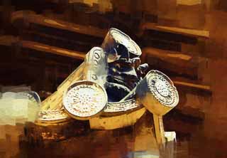 illust, materiale, libero panorama, ritratto dipinto, matita di colore disegna a pastello, disegnando,La tegola di cresta-fine del Tempio di Yakushi-ji torre est, talismano contro cattivo, tegola, tetto, Chaitya